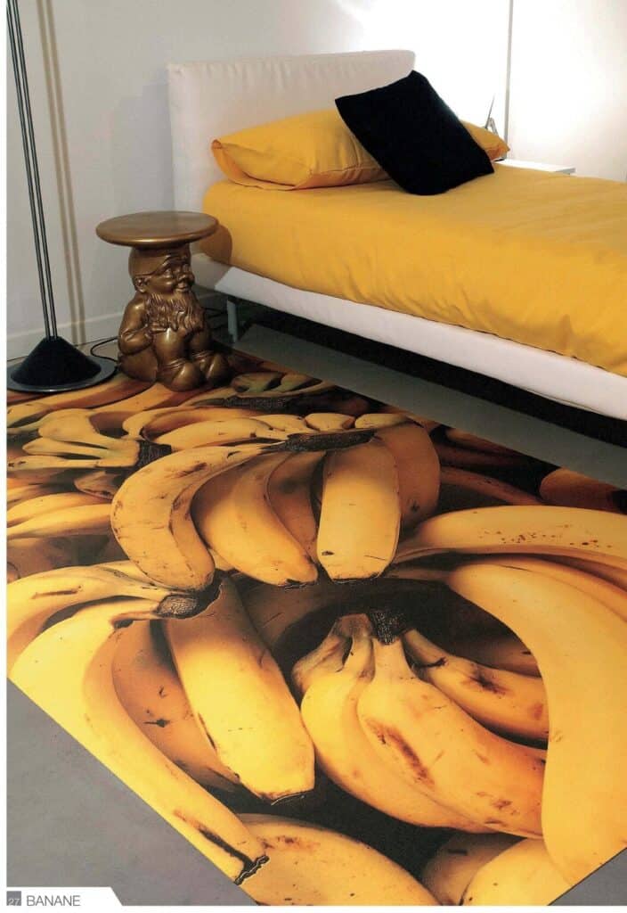 alfombra vinilo diseño con platanos